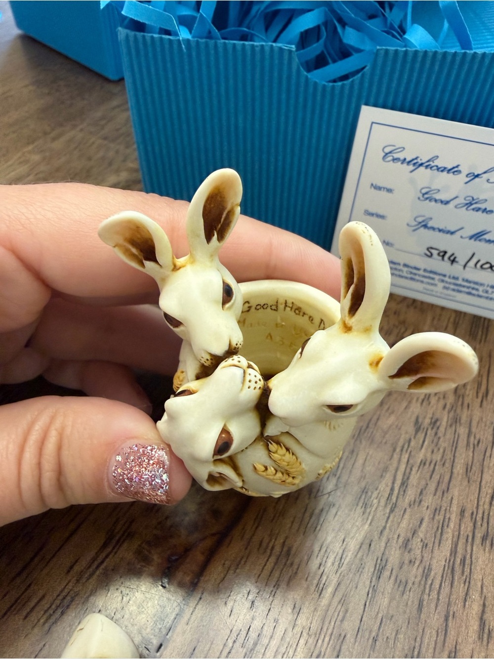 Adam Binder ‘Good Hare Day’ Bunny Sculpture- Special Moments Collection - Picture 2 of 5